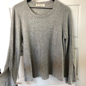 Light Grey Waffle Knit Top